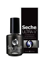 Seche ULTRA-V nail polish top coat hardener under UV lamp
