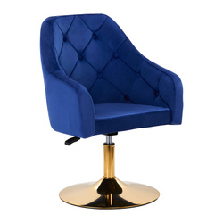 4rico swivel chair qs-bl14g velvet navy blue