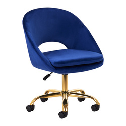 4rico swivel chair qs-mf18g velvet navy blue