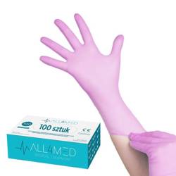 All4med disposable nitrile diagnostic gloves pink xs