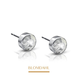 Bezel Crystal 3 mm earrings SFJ silver medical titanium