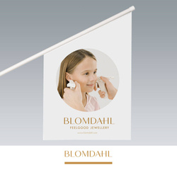 Blomdahl advertising flag