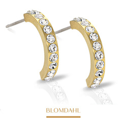 Brilliance Curved Crystal 15 mm SFJ gold titanium medical earrings