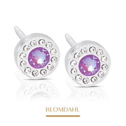 Brilliance Halo Crystal/ Shiny Violet 6 mm earrings SFJ medical plastic