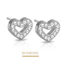 Brilliance Heart Hollow Crystal 8 mm earrings SFJ natural medical titanium