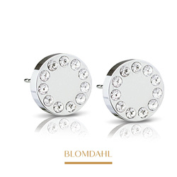 Brilliance Puck Crystal 8 mm earrings SFJ silver medical titanium