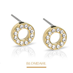 Brilliance Puck Hollow Crystal 8 mm earrings SFJ gold medical titanium