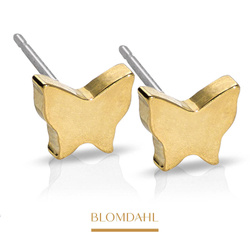 Butterfly 8 mm earrings SFJ gold medical titanium