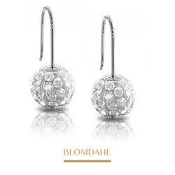 Crystal Ball White 8 mm earrings SFJ natural medical titanium