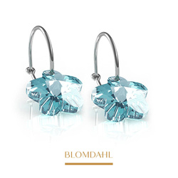 Flower Aquamarine 12mm SFJ natural titanium medical earrings