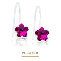 Flower Fuchsia 6 mm earrings SFJ medical plastic