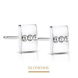 Triple Crystal 8 mm SFJ silver titanium medical earrings