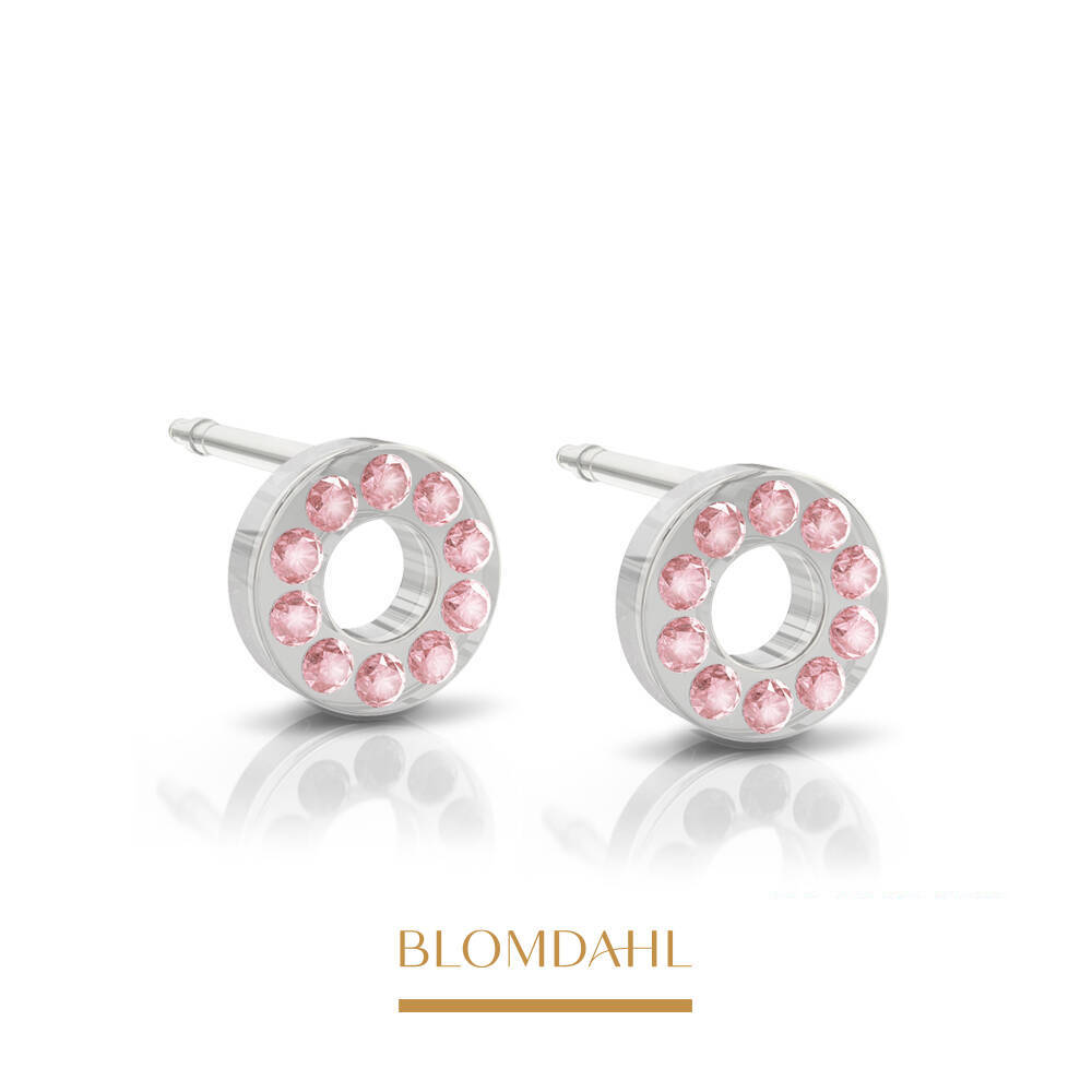 Medical Plastic 8mm Brilliance Puck Hollow Earrings