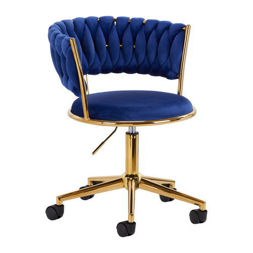 4rico swivel chair qs-gw01g velvet navy blue