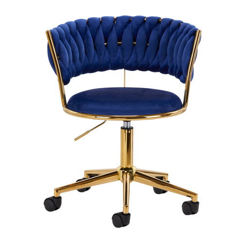 4rico swivel chair qs-gw01g velvet navy blue