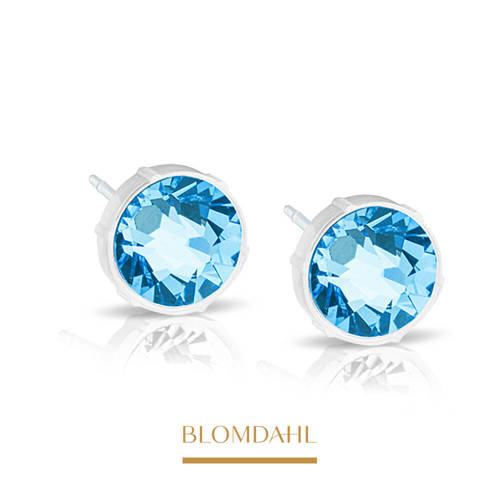 Aquamarine 6 mm earrings SFJ medical plastic