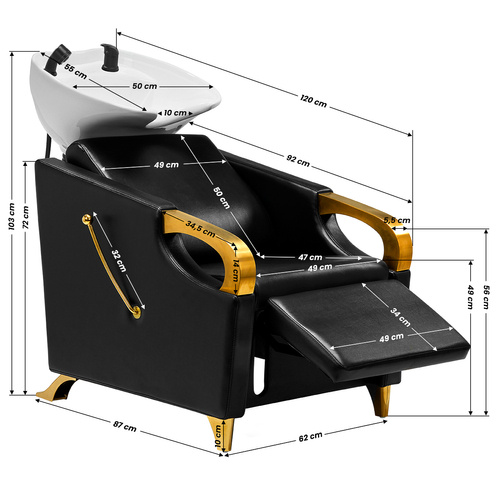 Barber's washstand gabbiano c019g gold black