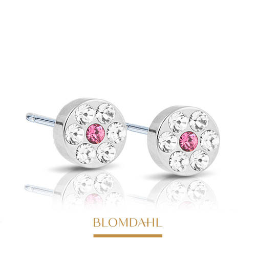 Brilliance Plenary Crystal/ Rose 5 mm earrings SFJ natural medical titanium