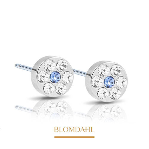 Brilliance Plenary Crystal/ Sapphire 5 mm earrings SFJ natural medical titanium