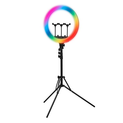 Glow ring lamp 18" rgb bsc with 45w tripod