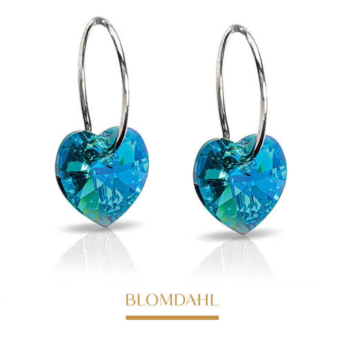 Heart Turquoise 10 mm earrings SFJ natural medical titanium