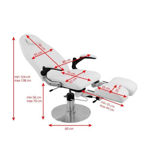 Hydraulic podiatry chair azzurro 713a white