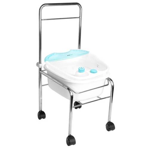 Pedicure paddling pool set on wheels chrome + foot massager massager with temp support am-506a