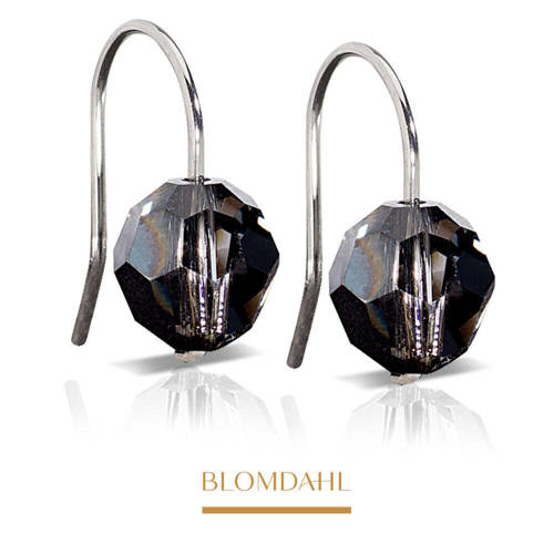 Pendant Bead Black Diamond 8 mm earrings SFJ natural medical titanium