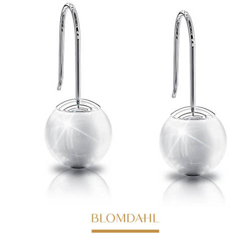 Pendant Pearl White 12 mm earrings SFJ pure medical titanium