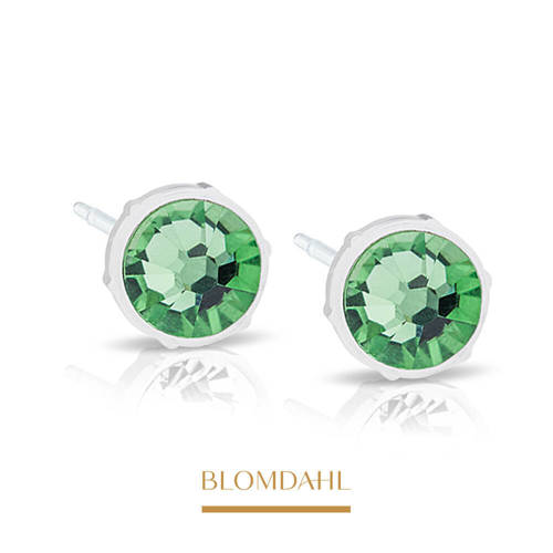 Peridot earrings 6 mm SFJ medical plastic