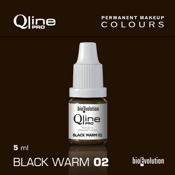 Permanent makeup pigment Bioevolution Black Warm 02 Qline Pro 5ml 