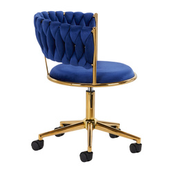 4rico swivel chair qs-gw01g velvet navy blue