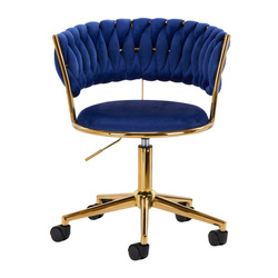 4rico swivel chair qs-gw01g velvet navy blue