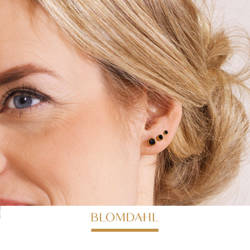 Bezel Black 5 mm earrings SFJ gold medical titanium