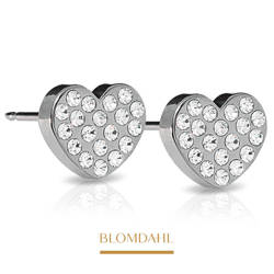 Brilliance Heart Crystal 8 mm earrings SFJ natural medical titanium