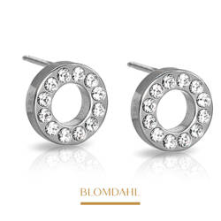 Brilliance Puck Hollow Crystal 10 mm earrings SFJ natural medical titanium