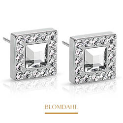 Brilliance Square Halo Crystal 11 mm earrings SFJ natural medical titanium