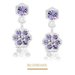 Daisy Violet/Crystal 4/5 mm earrings SFJ medical plastic