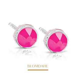 Electric Pink 6 mm earrings SFJ medical plastic