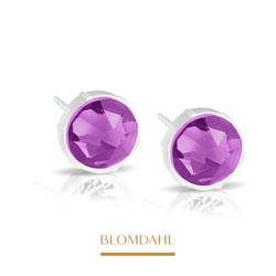 Electric Purple 6 mm earrings SFJ medical plastic