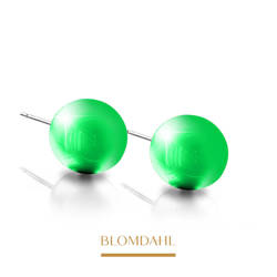 Pearl Electric Green 6 mm earrings SFJ pure medical titanium