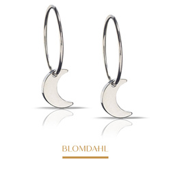 Pendant Moon 8 mm earrings SFJ natural medical titanium