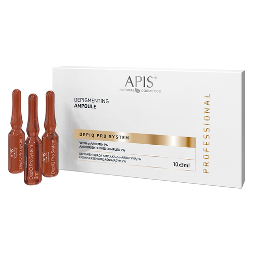 Apis depiq pro system depigmentująca ampułka z αarbutyną 1% i kompleksem rozjaśniającym 2%, 10x3ml