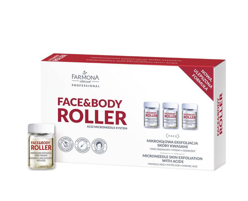 SHORT SHELF LIFE 03.2025 Farmona Face&Body Roller micro-needle mesotherapy ampoules with acids