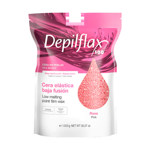 Depilflax 100 flexible low melting point hair removal wax pearl dew rose 1000 g