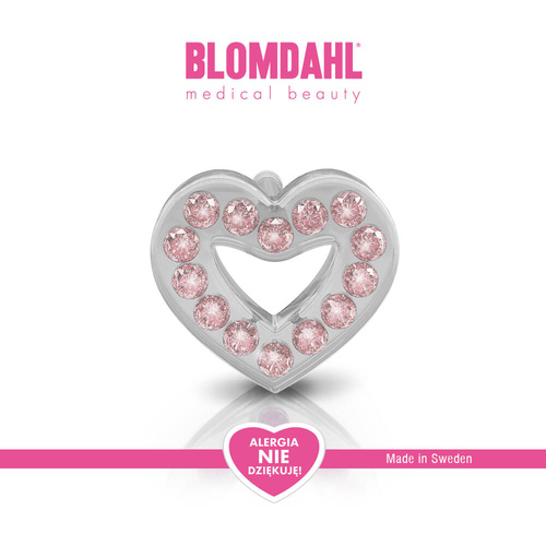 Kolczyki hipoalergiczne Brilliance Heart Hollow Light Rose 10 mm SFJ plastik medyczny