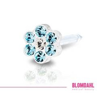 Blomdahl Daisy Aquamarine/ Crystal 5 mm ear piercing earring medical plastic