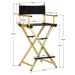 Krzesło do makijażu alu złoto