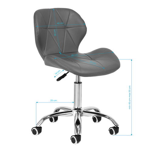 Taboret kosmetyczny qs-06 szary