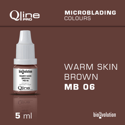 Pigment do microbladingu brwi Bioevolution Qline Pro Microblading Warm Skin Brown MB 06 5ml 